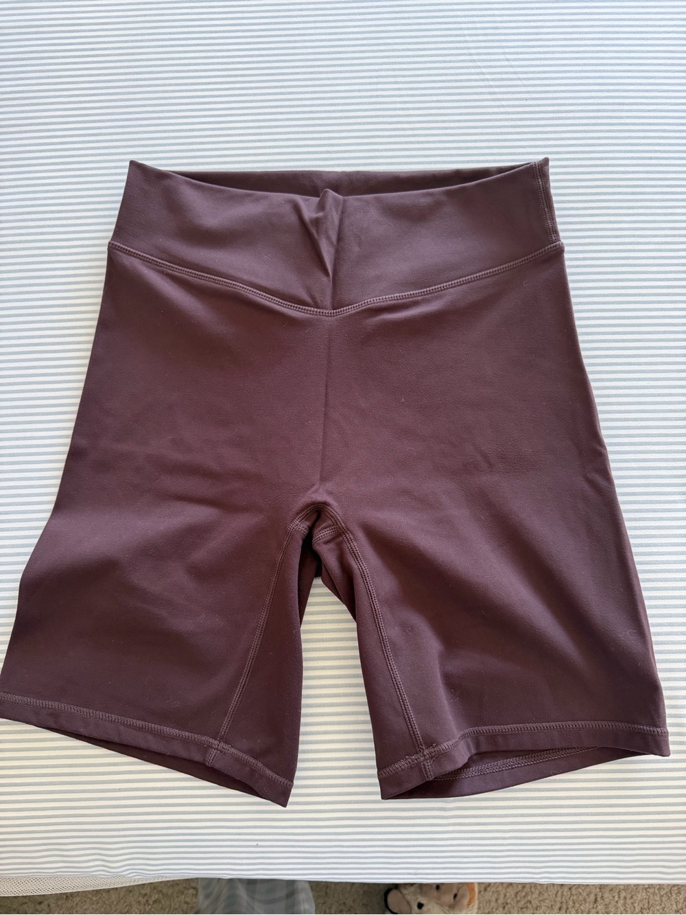 High-Waist Women's Bike Shorts in Deep Plum